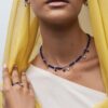 925 Sterling Silver Mira Lapis Diamond Pearl Necklace - Image 2