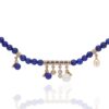 925 Sterling Silver Mira Lapis Diamond Pearl Necklace - Image 3