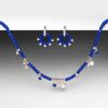 925 Sterling Silver Mira Lapis Diamond Pearl Necklace - Image 4
