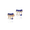 925 Sterling Silver Mira Lapis Lazuli Diamond Pearl Earrings - Image 5