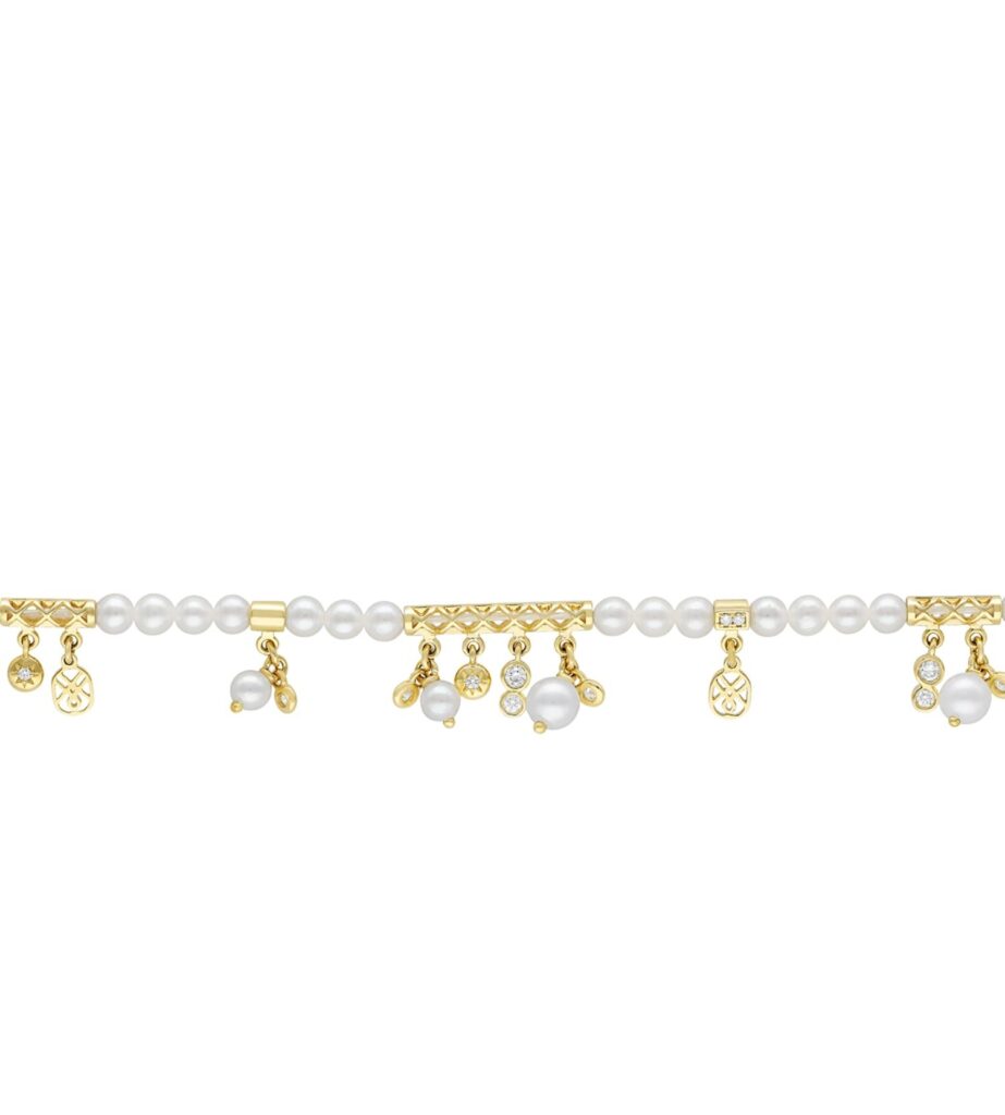 925 Sterling Silver Mira Pearl Diamond Bracelet