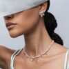 925 Sterling Silver Mira Rose Diamond Pearl Necklace - Image 2