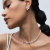925 Sterling Silver Mira Rose Diamond Pearl Necklace - Image 4