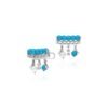 Distinctive sterling silver earrings featuring pearl and turquoise elements
