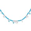 925 Sterling Silver Mira Turquoise Diamond Pearl Necklace