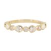 925 Sterling Silver Mixed Full Diamond Teardrop Round Band