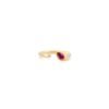 Modernist open ring with pear cut ruby-inspired accent