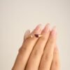 Sterling silver ring with diamond accent and open setting