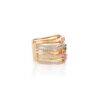 925 Sterling Silver Multi Cluster Wide Diamond Band Ring - Image 5
