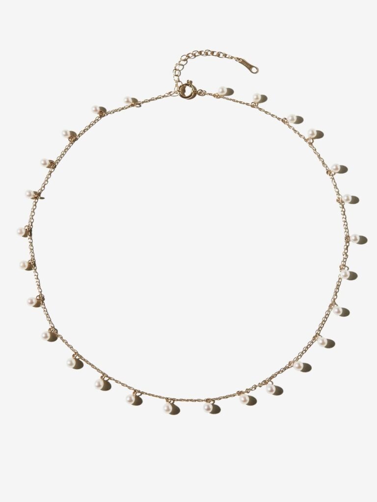 925 Sterling Silver Multi Pearl Drop Necklace