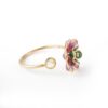 925 Sterling Silver Multi Precious Flower Diamond Ring - Image 4