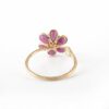 925 Sterling Silver Multi Precious Flower Diamond Ring - Image 5