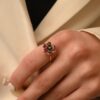 925 Sterling Silver Multi Precious Flower Diamond Ring - Image 6