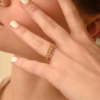 925 Sterling Silver Multi Sapphire Double Eternity Band - Image 2