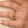 925 Sterling Silver Multi Sapphire Double Eternity Band - Image 6