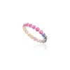 925 Sterling Silver Multi Sapphire Eternity Band - Image 4