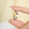 925 Sterling Silver Multi Sapphire Eternity Band - Image 2