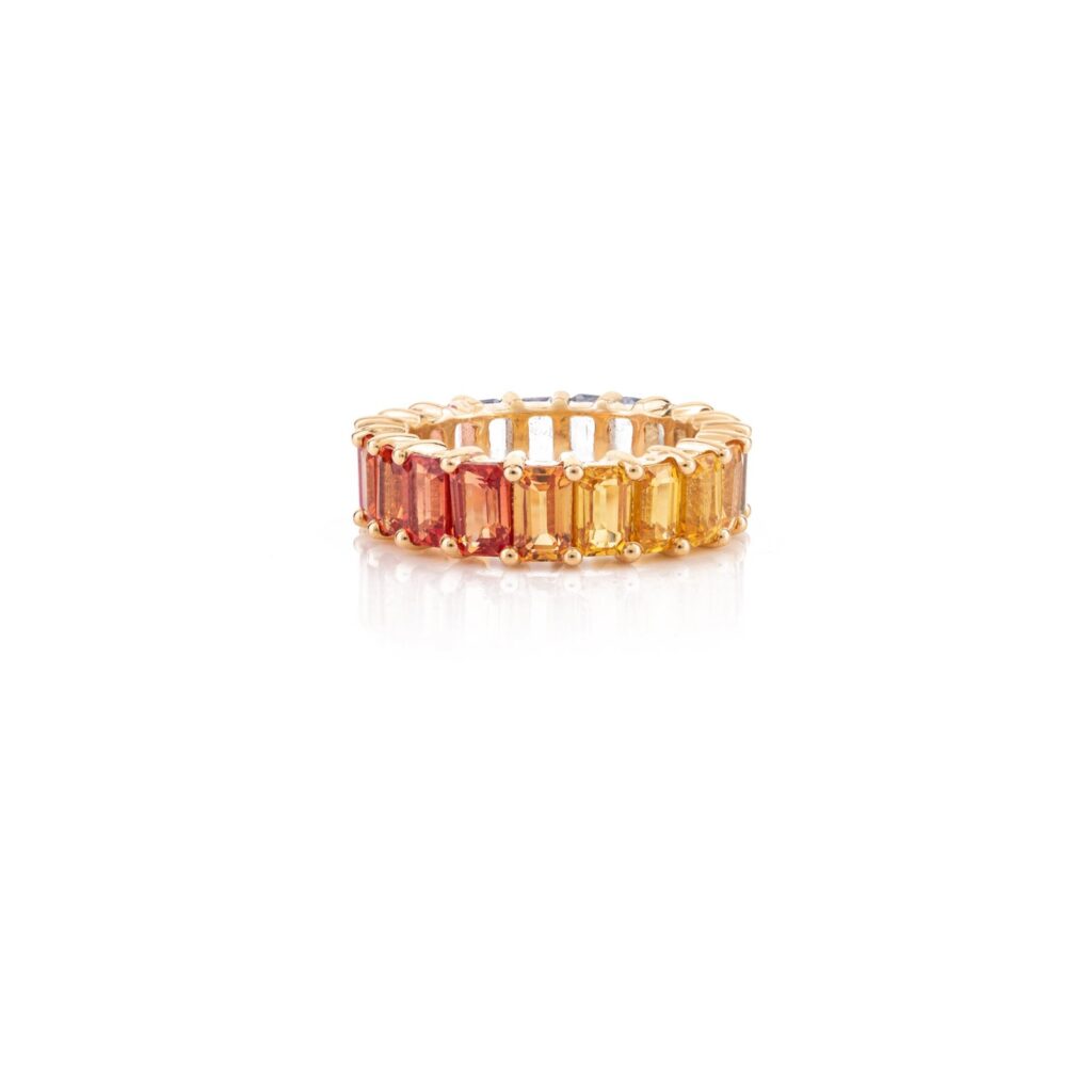 925 Sterling Silver Multi Sapphire Eternity Band