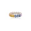 925 Sterling Silver Multi Sapphire Eternity Band