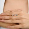 925 Sterling Silver Multi Sapphire Eternity Band - Image 2