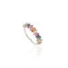925 Sterling Silver Multi Sapphire Eternity Band - Image 3