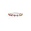 925 Sterling Silver Multi Sapphire Half Eternity Band