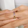 925 Sterling Silver Multi Sapphire Half Eternity Band - Image 2
