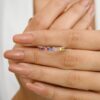 925 Sterling Silver Multi Sapphire Half Eternity Band - Image 3