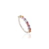 925 Sterling Silver Multi Sapphire Half Eternity Band - Image 6