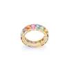 925 Sterling Silver ring with a continuous gemstone band