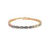 925 Sterling Silver Multi Sapphire Tennis Diamond Bracelet