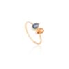 925 Sterling Silver Multi Sapphire Two Stone Statement Ring - Image 5