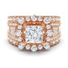 925 Sterling Silver Multi Stone Princess Cut Diamond Vintage Engagement Ring - Image 3