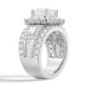 925 Sterling Silver Multi Stone Princess Cut Diamond Vintage Engagement Ring - Image 4
