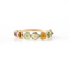 925 Sterling Silver Multi Tourmaline Half Eternity Band