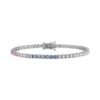 925 sterling silver tennis bracelet with CZ sapphires and diamonds