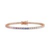 Gold-plated silver bracelet with alternating multicolour CZ stones