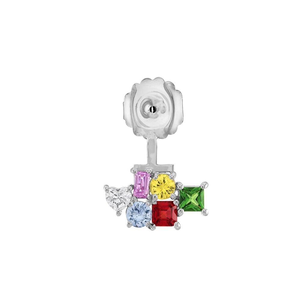 925 Sterling Silver Multicolor Twist Earring