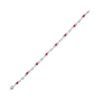 925 Sterling Silver Multishape Diamond and Ruby Tennis Bracelet - Image 2