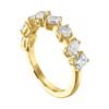 Elegant ring with alternating stone shapes across the half eternity band