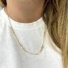 Names necklace in thick gold-plated sterling silver with CZ details