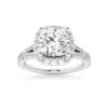 925 Sterling Silver NEW Cushion Cut Split Shank Diamond Halo Engagement Ring
