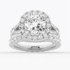 925 Sterling Silver NEW Cushion Cut Split Shank Diamond Halo Engagement Ring - Image 18