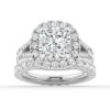 925 Sterling Silver NEW Cushion Cut Split Shank Diamond Halo Engagement Ring - Image 21