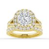 925 Sterling Silver NEW Cushion Cut Split Shank Diamond Halo Engagement Ring - Image 24