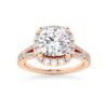 925 Sterling Silver NEW Cushion Cut Split Shank Diamond Halo Engagement Ring - Image 3