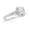 925 Sterling Silver NEW Cushion Cut Split Shank Diamond Halo Engagement Ring - Image 4