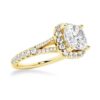 925 Sterling Silver NEW Cushion Cut Split Shank Diamond Halo Engagement Ring - Image 9