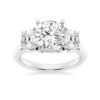 925 Sterling Silver NEW Cushion Cut Three Stone Diamond Engagement Ring