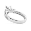 925 Sterling Silver NEW Double Row Pave Three Stone Cushion Cut Diamond Engagement Ring - Image 5